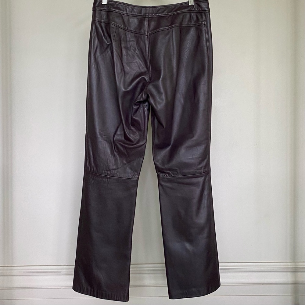 Vintage Michel Ambers 100% genuine leather dark aubergine high-waisted pants. 💜 - Picture 5 of 7